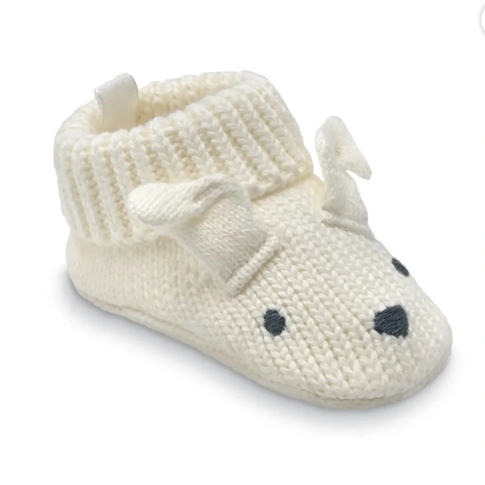 Carter’s Adorable Cream Knit Baby Booties With Bunny Design